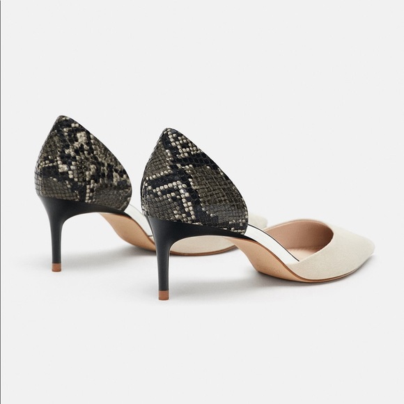 Zara Contrasting Kitten Heels - Picture 2 of 5